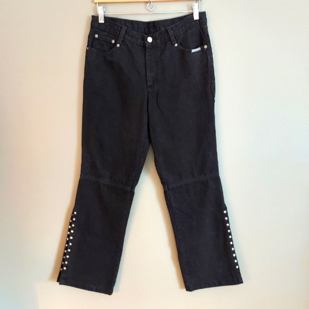 Roughrider Western Jeans High Rise Black Studded Size 11/12